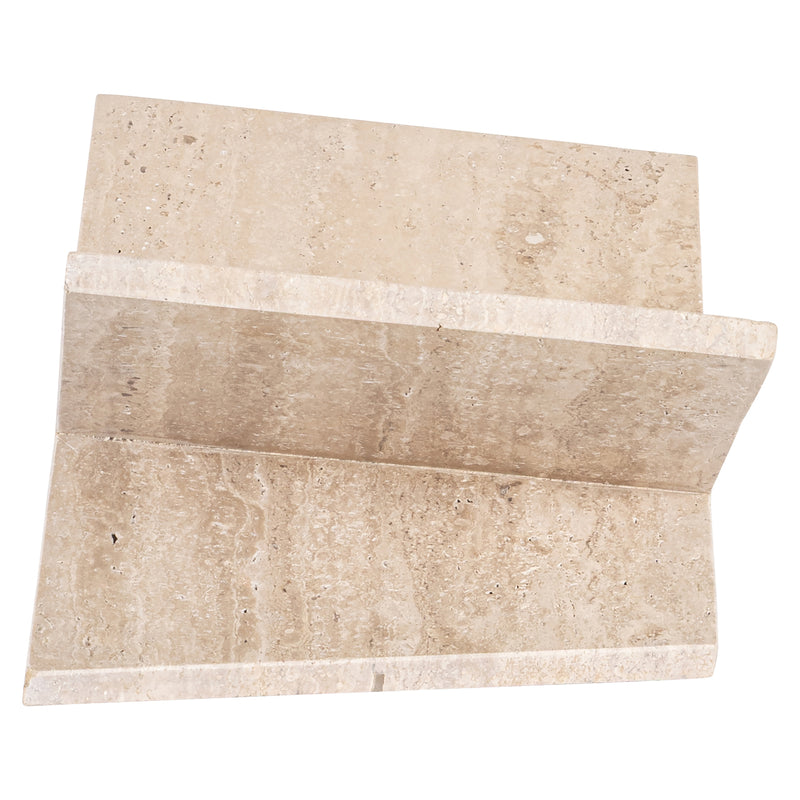 Buchständer Belice aus Travertin, elegante Buchstütze in Beige