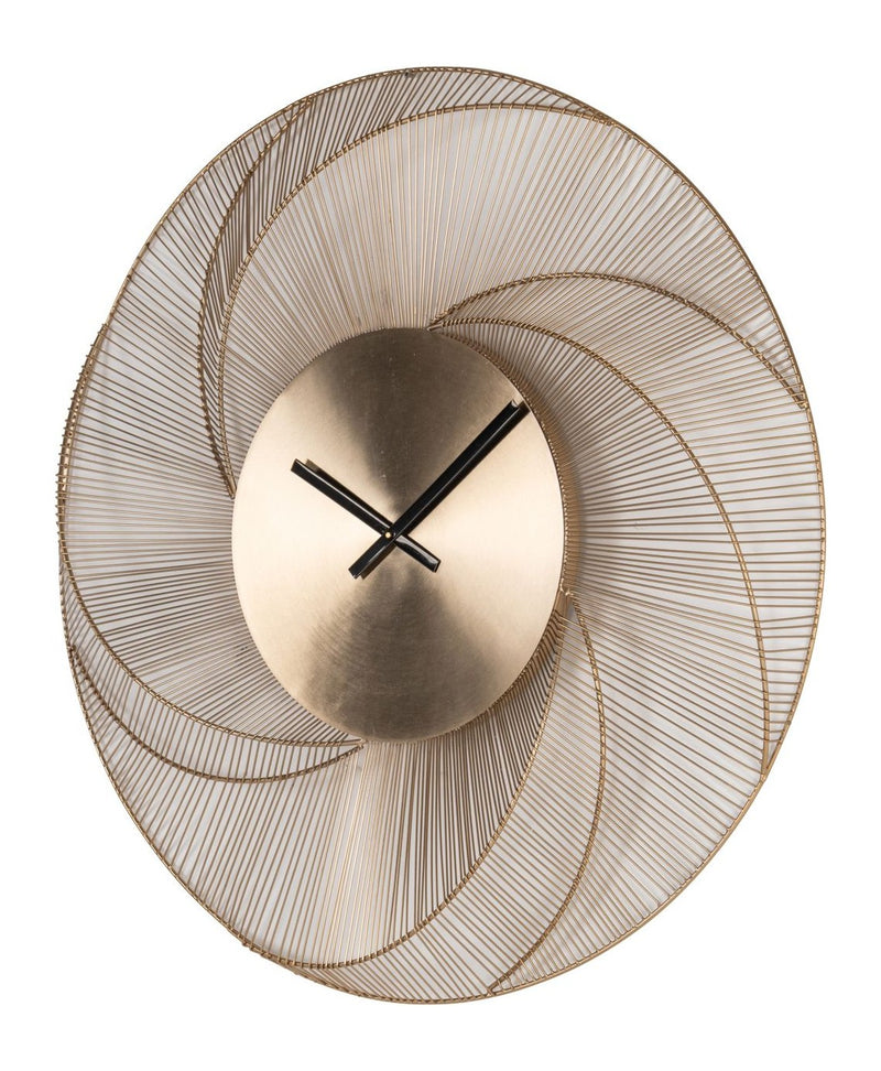 Wanduhr Denver Gold – Runde Design-Uhr mit Sonnenstrahl-Optik, Ø 86 cm