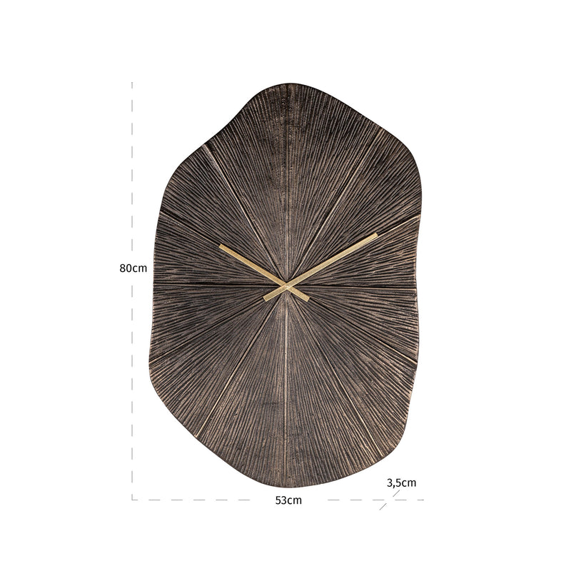 Wanduhr Livine bronze aus Aluminium, rund, 79,5 cm, Richmond