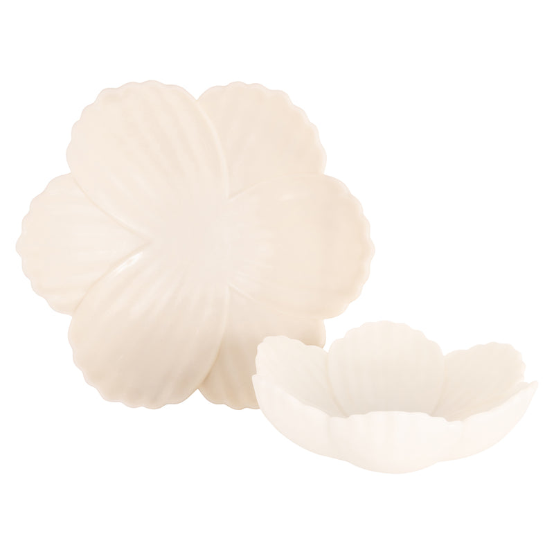 Schale Xena White L – große Deko-Schale aus Polyresin, 45 cm