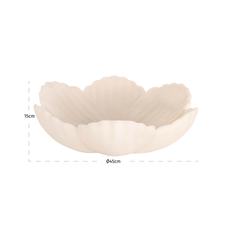 Schale Xena White L – große Deko-Schale aus Polyresin, 45 cm