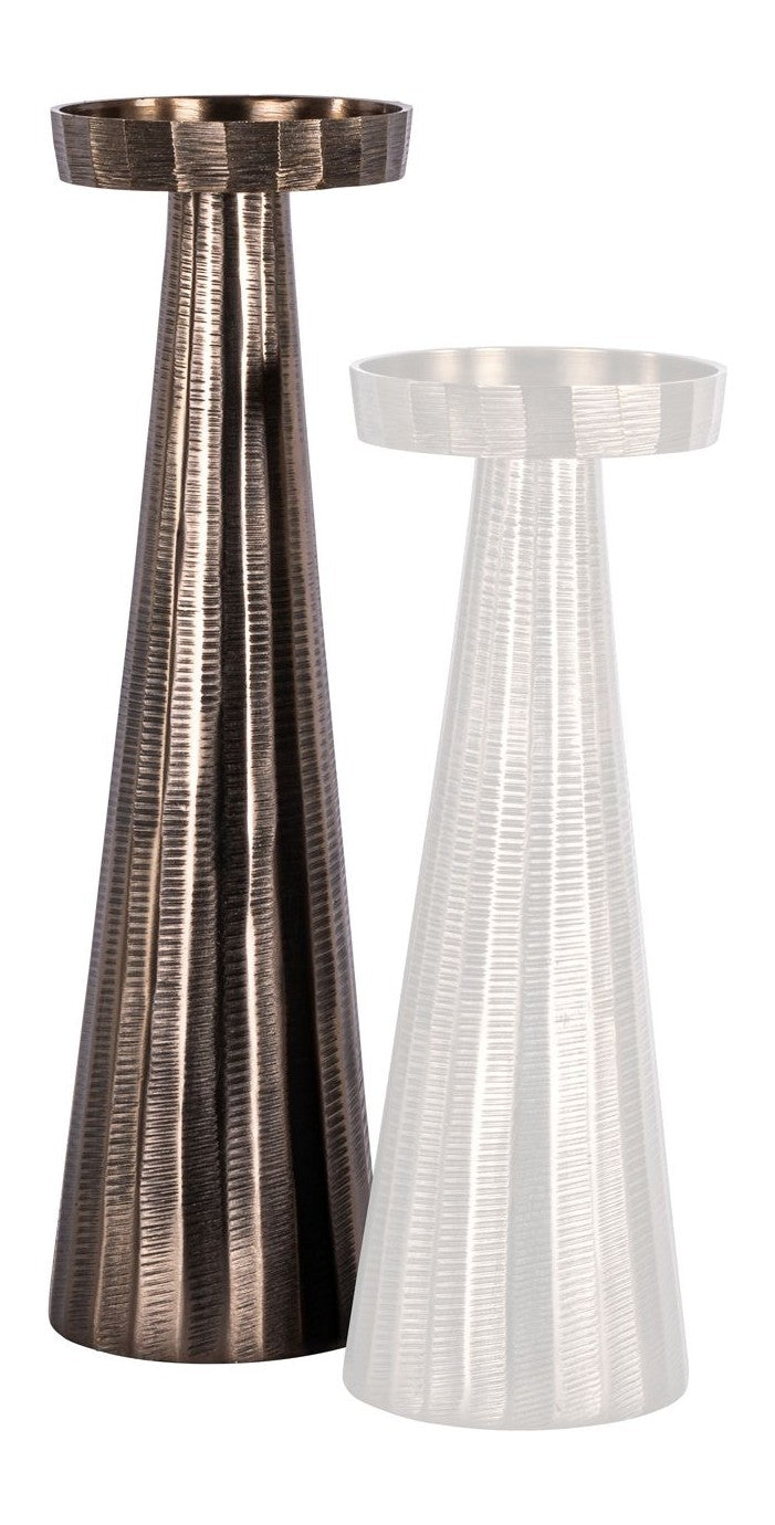 Kerzenhalter Evola Bronze L – Aluminium-Kerzensäule, 38 cm hoch
