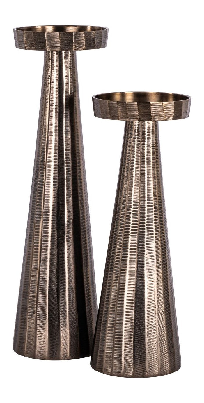 Kerzenhalter Evola Bronze L – Aluminium-Kerzensäule, 38 cm hoch