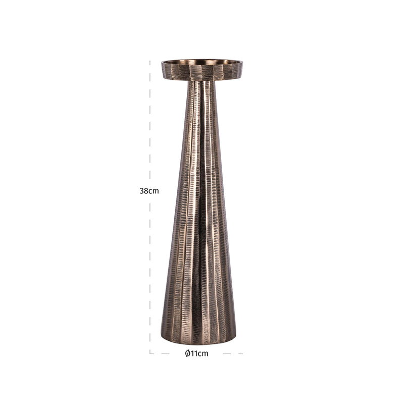 Kerzenhalter Evola Bronze L – Aluminium-Kerzensäule, 38 cm hoch