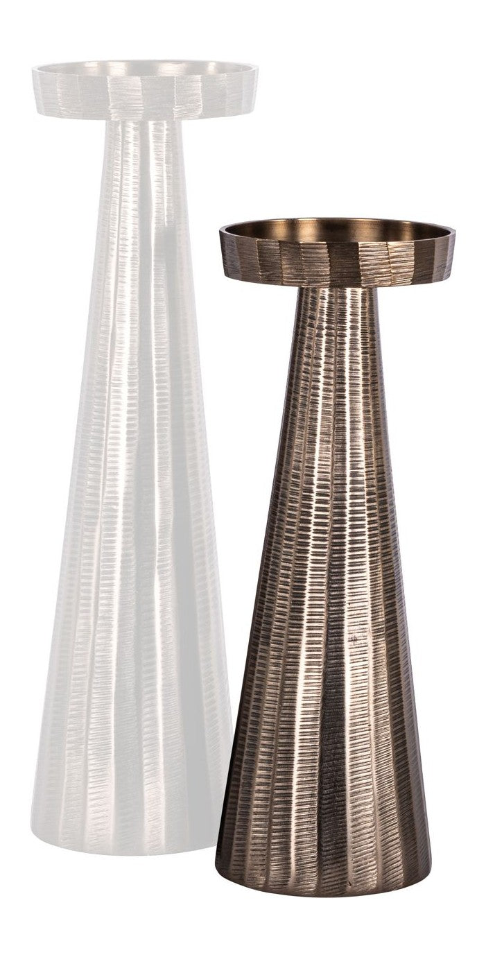 Kerzenhalter Evola bronze S - schlankes Design aus Aluminium, 30,5 cm
