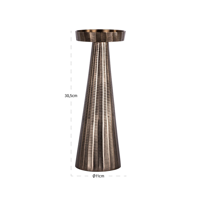 Kerzenhalter Evola bronze S - schlankes Design aus Aluminium, 30,5 cm