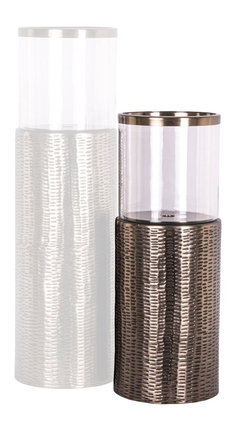 Windlicht Faylen Bronze S – Richmond Deko aus Glas & Aluminium
