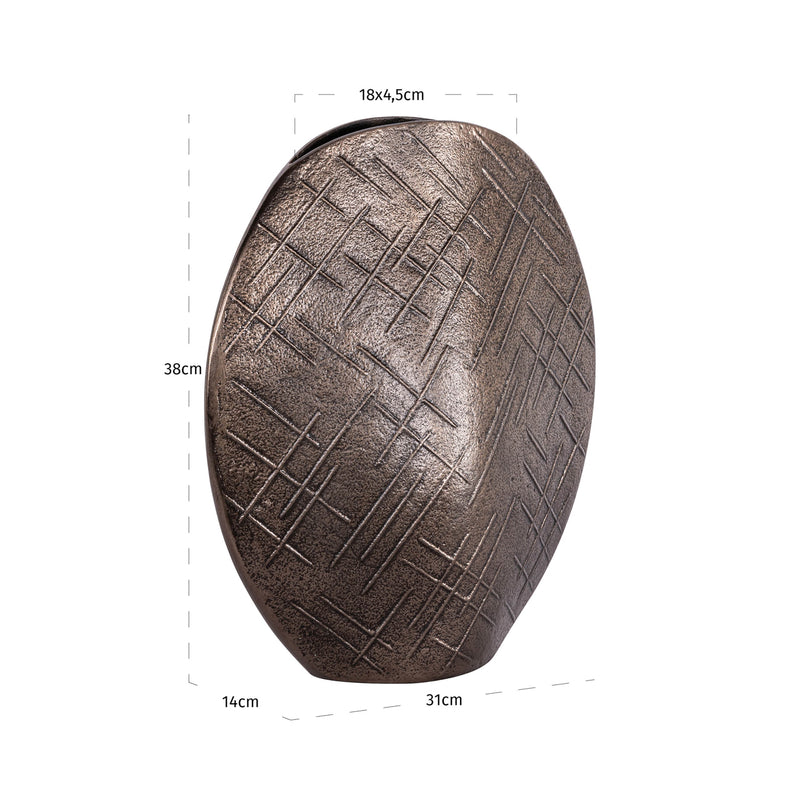 Vase Olivra bronze L – Richmond Deko-Vase aus Aluminium, 38 cm
