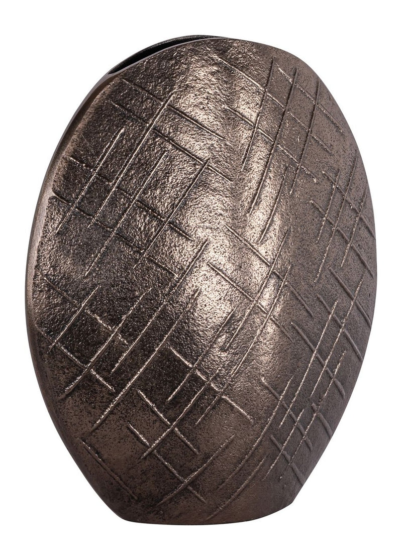 Richmond Vase Olivra bronze – Deko-Vase aus Aluminium, 30 cm