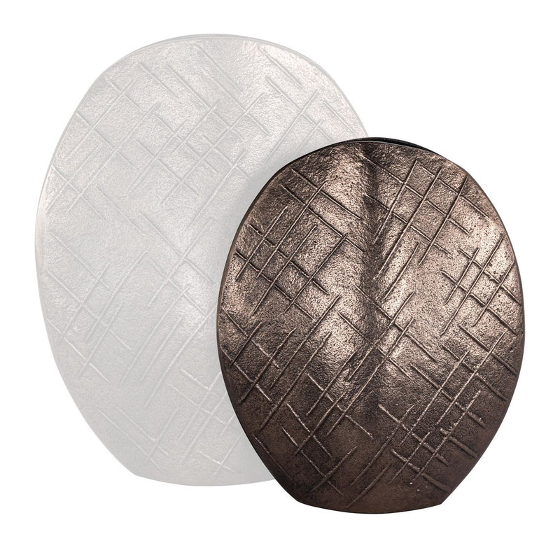 Richmond Vase Olivra bronze – Deko-Vase aus Aluminium, 30 cm