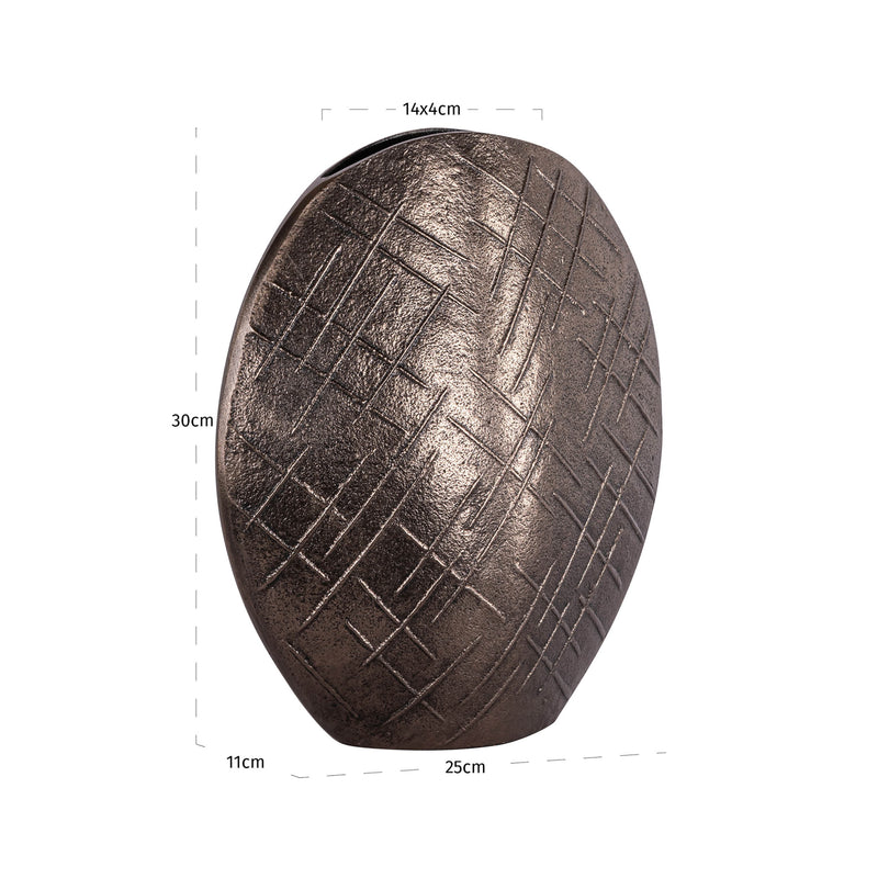 Richmond Vase Olivra bronze – Deko-Vase aus Aluminium, 30 cm