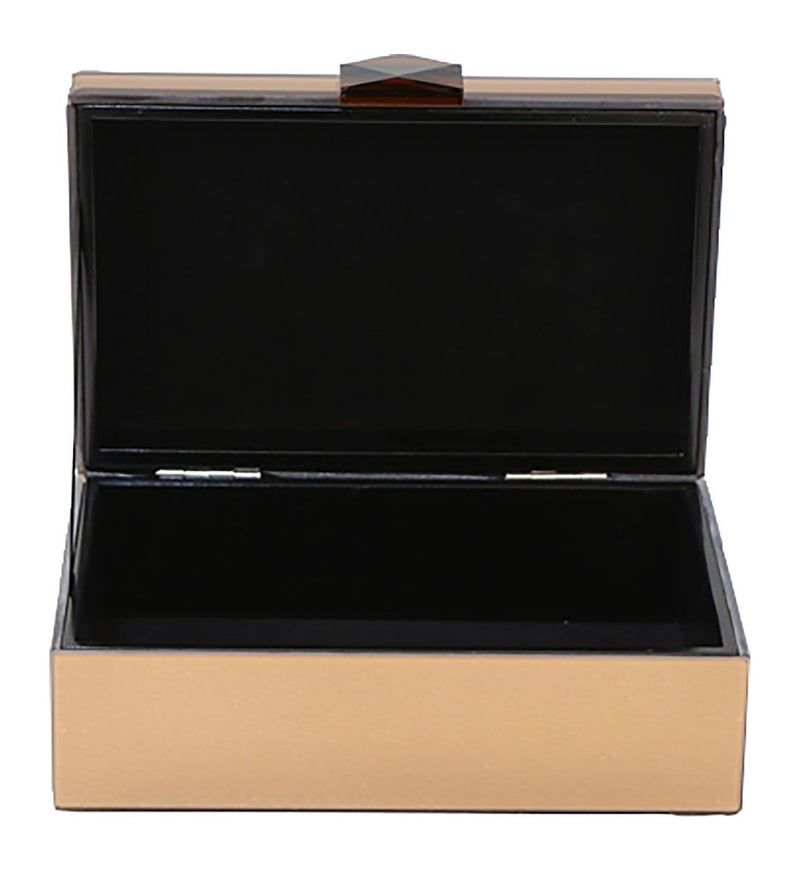 Aufbewahrungsbox Lins Braun – Glas-Deko-Box mit Spiegel-Effekt