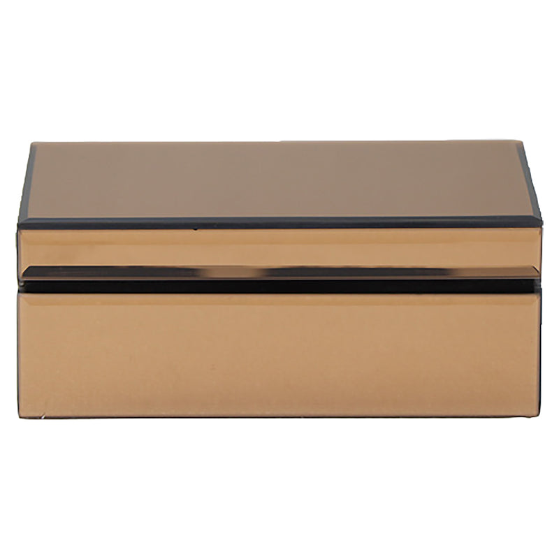 Aufbewahrungsbox Lins Braun – Glas-Deko-Box mit Spiegel-Effekt