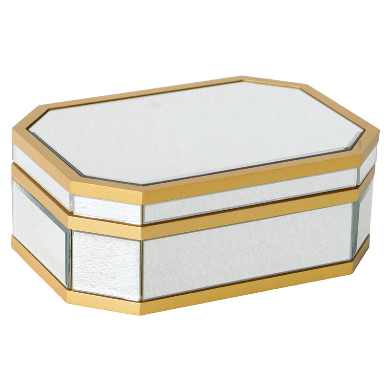 Aufbewahrungsbox Penny in Silber mit eleganter Spiegel-Optik
