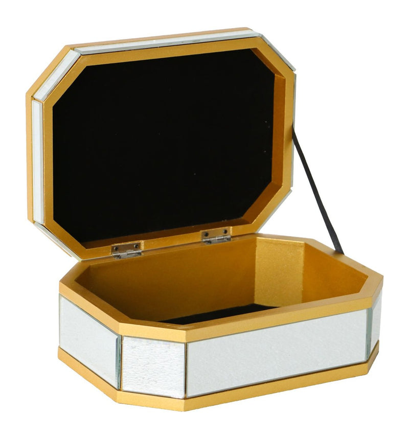 Aufbewahrungsbox Penny in Silber mit eleganter Spiegel-Optik