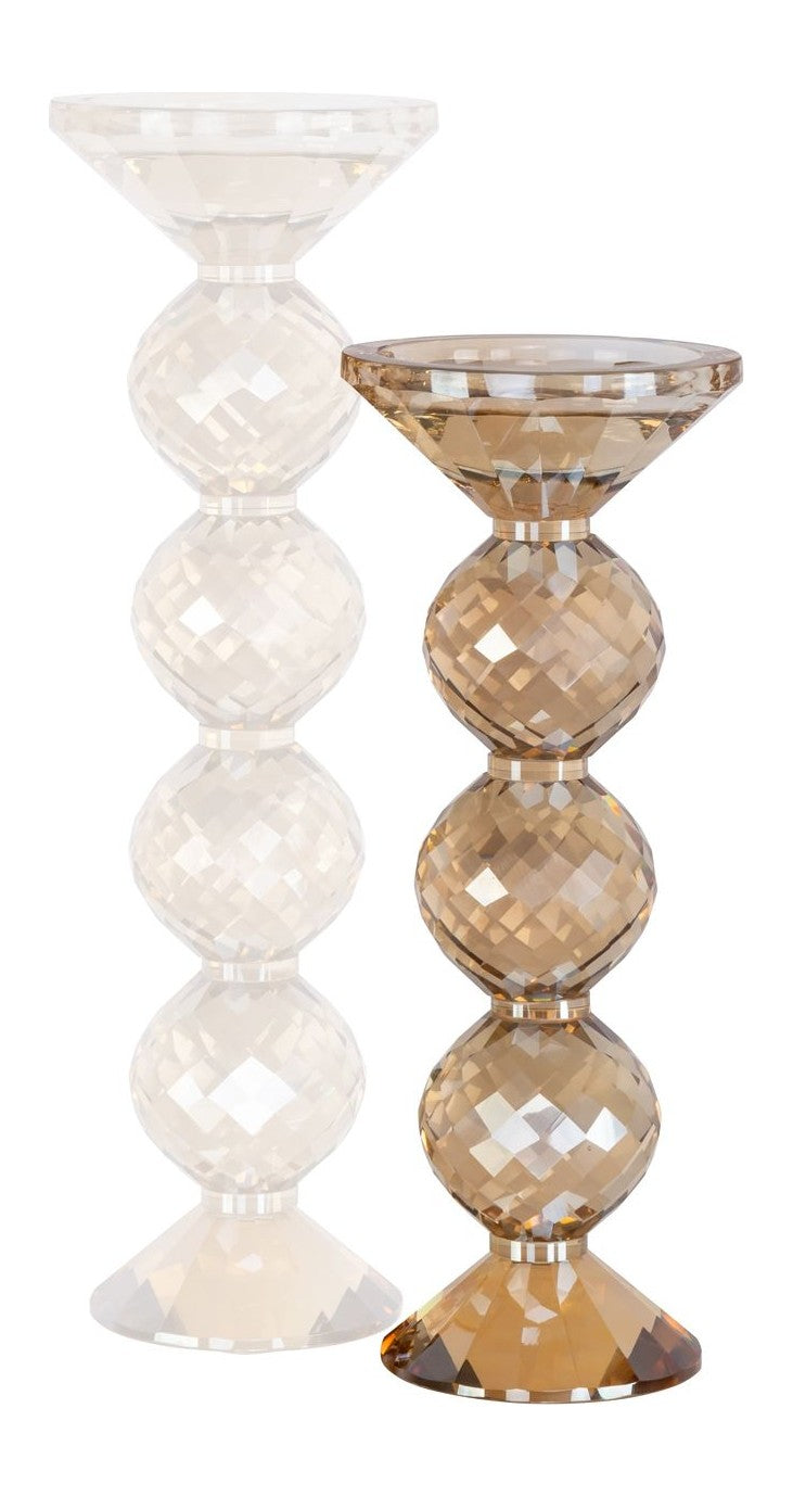 Kerzenhalter Channah Champagne aus Kristall, 24,5 cm hoch