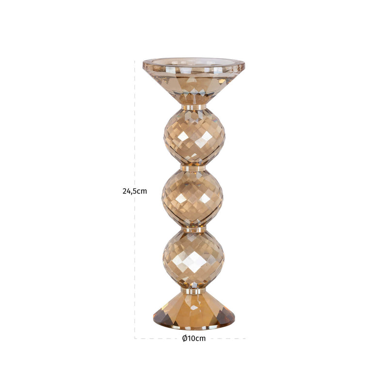 Kerzenhalter Channah Champagne aus Kristall, 24,5 cm hoch