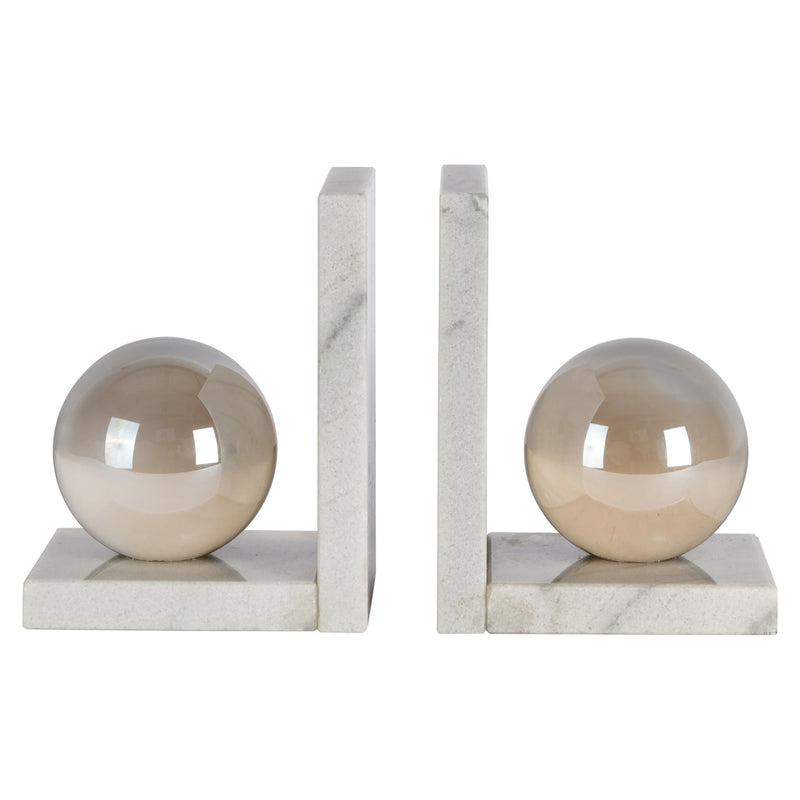 Buchständer Lulu white – Buchstütze aus Kristall & Marmor, 15 cm hoch