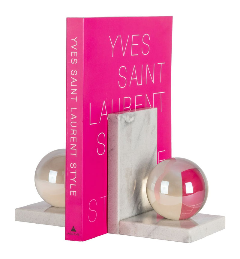 Buchständer Lulu white – Buchstütze aus Kristall & Marmor, 15 cm hoch
