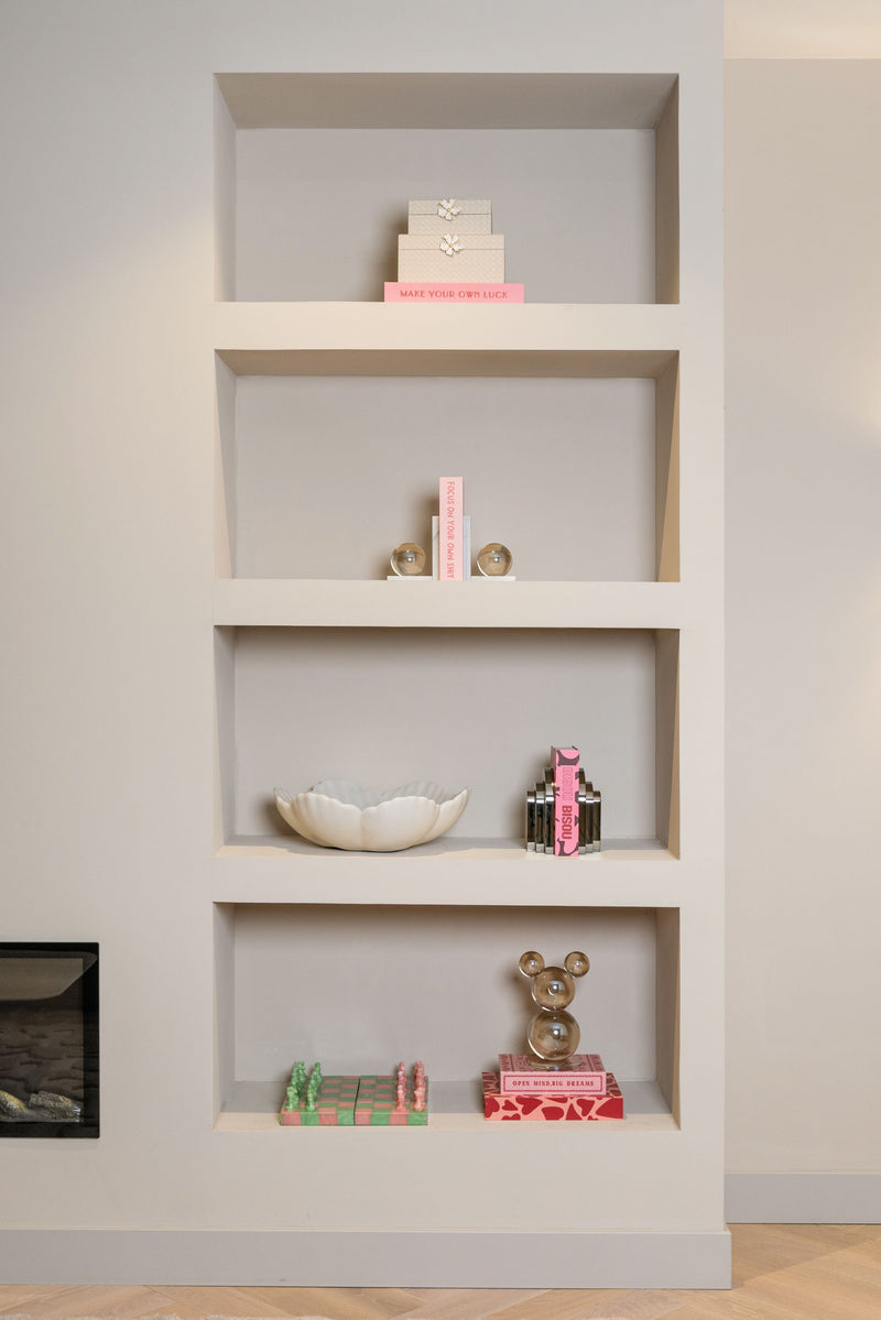 Buchständer Lulu white – Buchstütze aus Kristall & Marmor, 15 cm hoch
