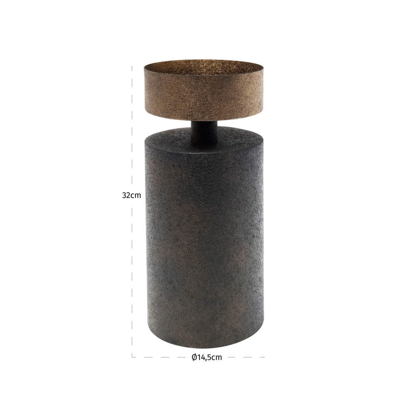 Kerzenhalter Harlow, antikes Messing-Design, Eisen, Richmond, 32 cm