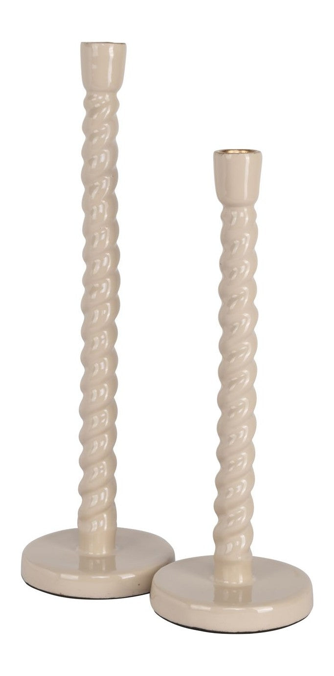 Kerzenhalter Nena tapioca large - eleganter Aluminium Kerzenständer