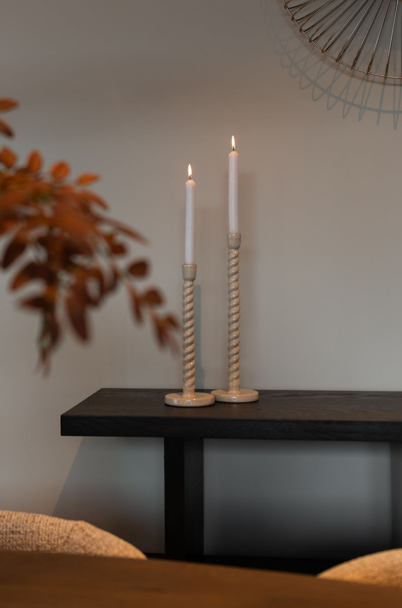 Kerzenhalter Nena tapioca large - eleganter Aluminium Kerzenständer
