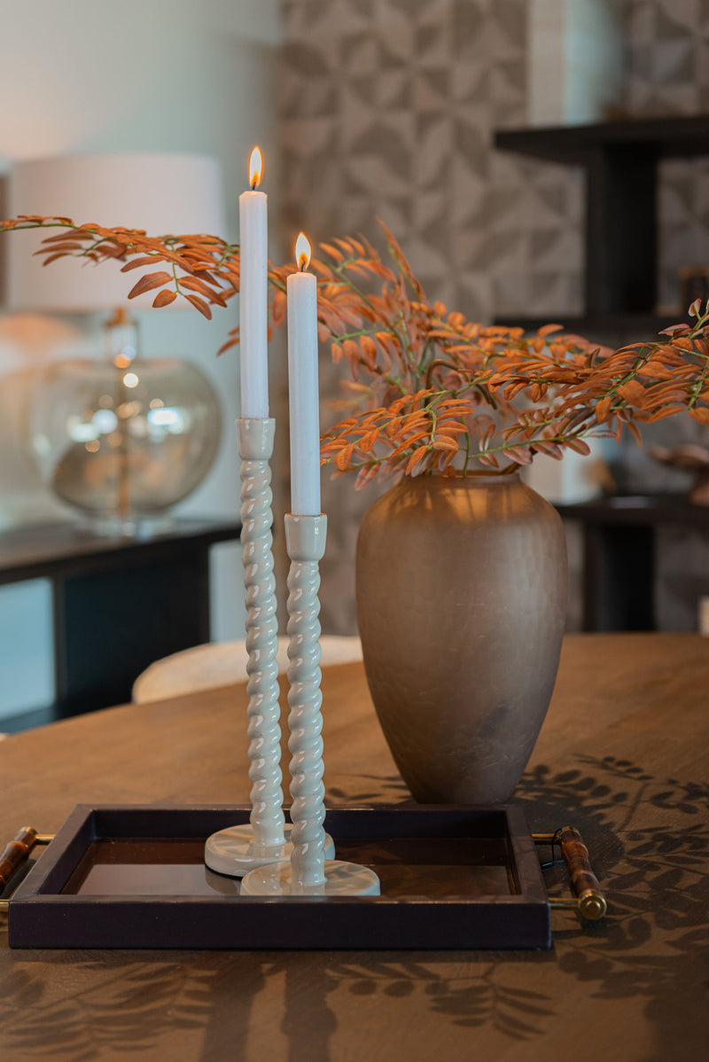 Kerzenhalter Nena tapioca large - eleganter Aluminium Kerzenständer