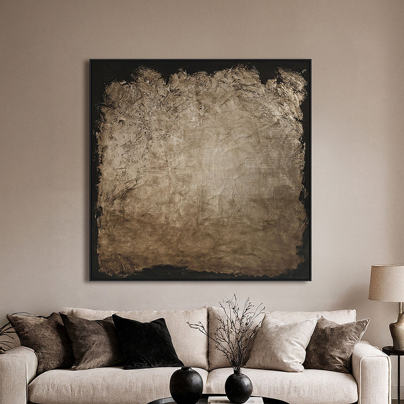 Wandkunst Rival gold – Richmond Wanddeko aus Jute, 120x120 cm