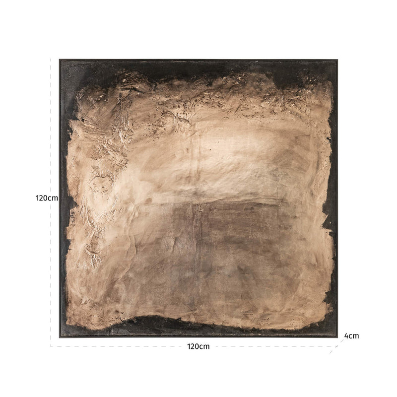 Wandkunst Rival gold – Richmond Wanddeko aus Jute, 120x120 cm