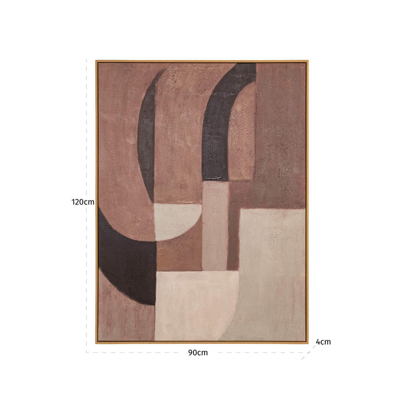 Wandkunst Tatu Braun – dekoratives Wandbild aus Leinwand, 120x90 cm