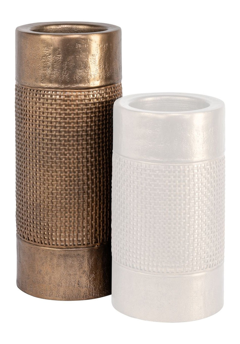 Kerzenhalter Sky brushed gold large - Richmond, Aluminium & Rattan,