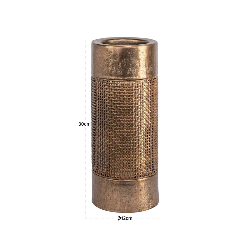 Kerzenhalter Sky brushed gold large - Richmond, Aluminium & Rattan,