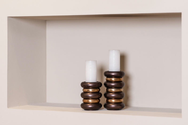 Richmond Kerzenhalter Eve bronze – kleiner Aluminium-Kerzenständer