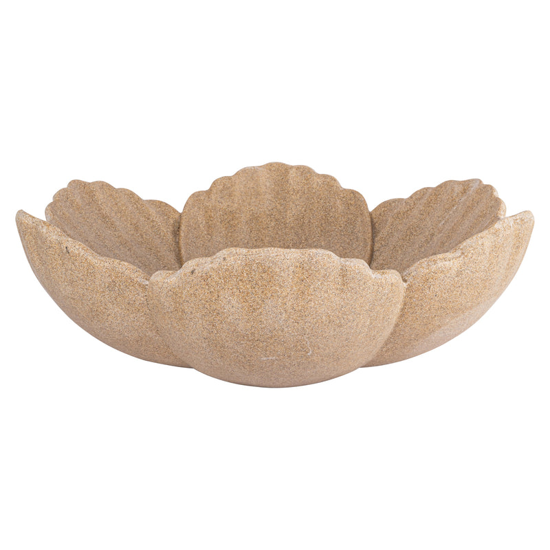 Richmond Deko-Schale Petal beige – skulpturale Blütenform, 46 cm