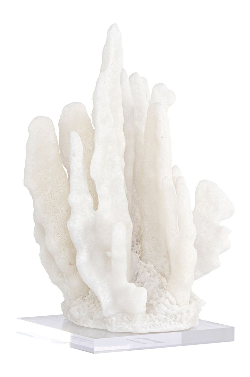 Dekoratives Objekt Lilly White – Korallen-Skulptur aus Polyresin