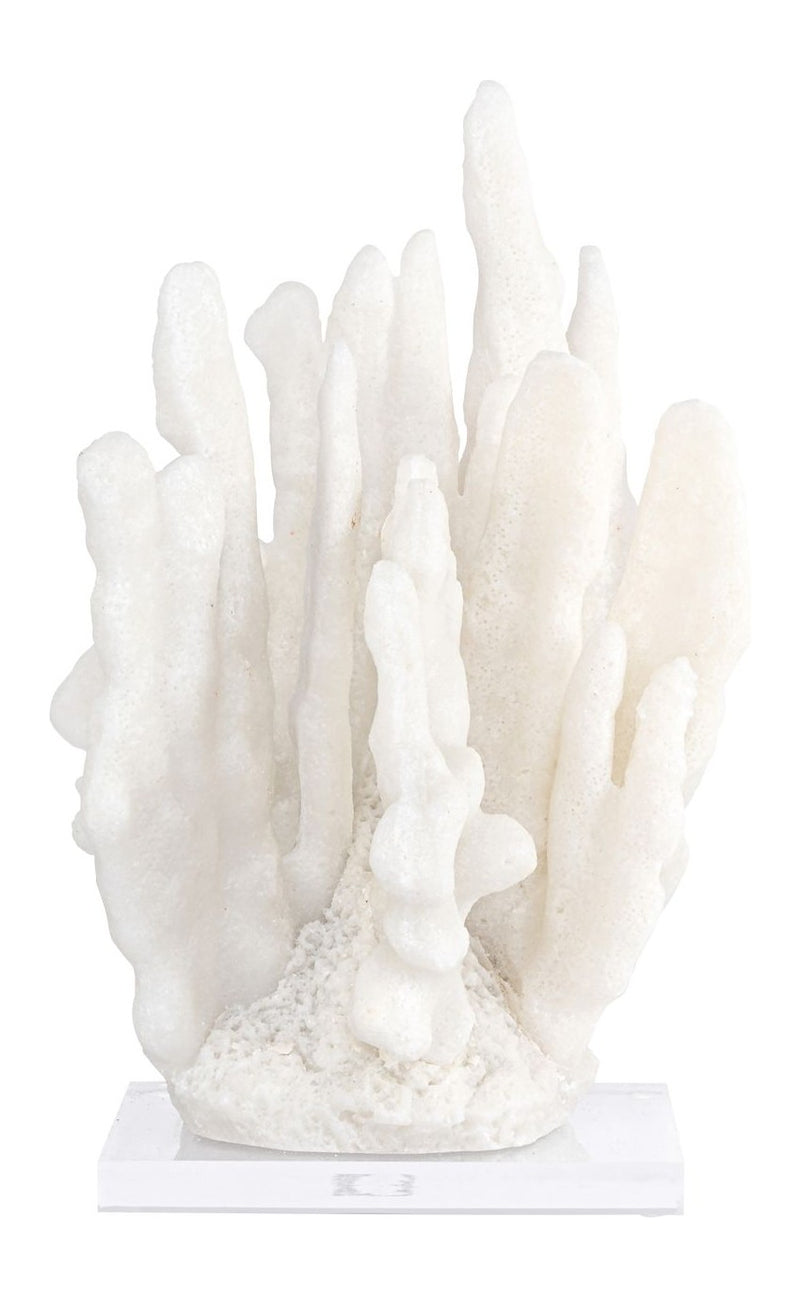 Dekoratives Objekt Lilly White – Korallen-Skulptur aus Polyresin