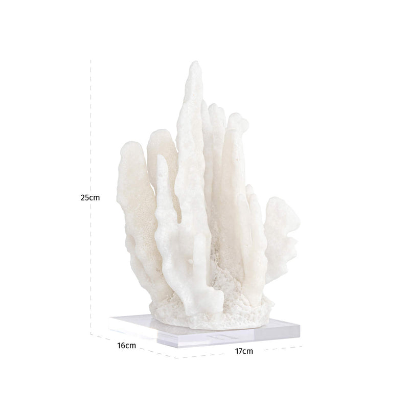 Dekoratives Objekt Lilly White – Korallen-Skulptur aus Polyresin