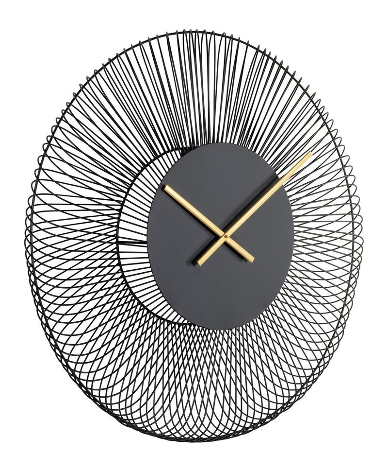 Richmond Wanduhr Blunt Black aus Eisen, Ø 85 cm, modernes Design