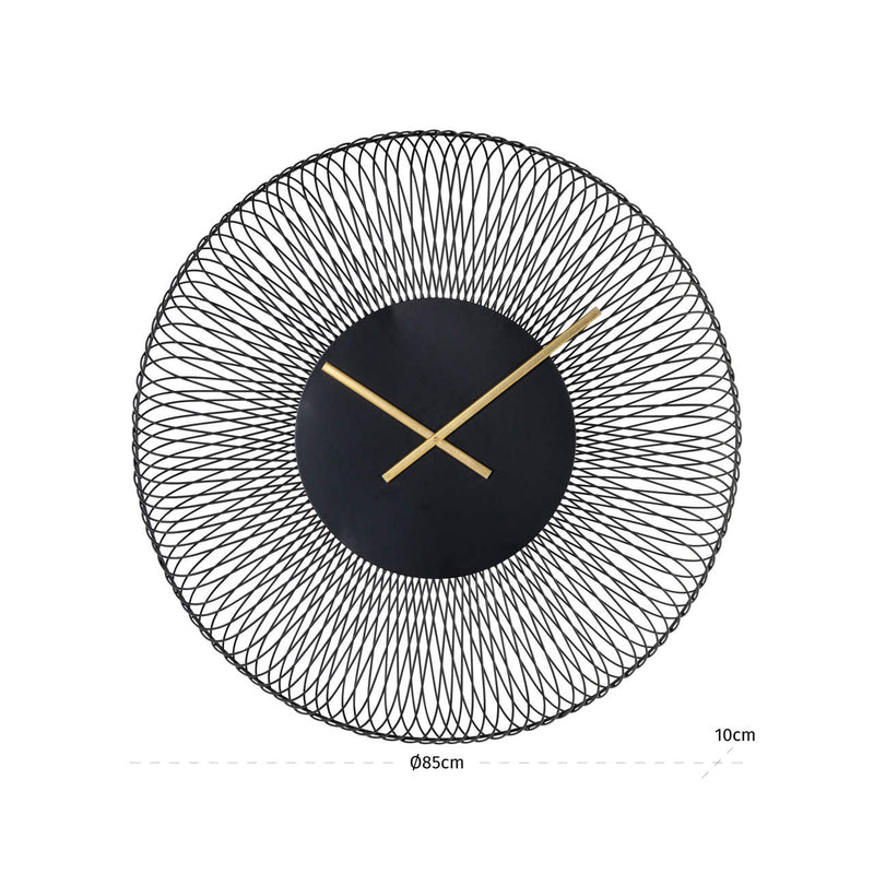 Richmond Wanduhr Blunt Black aus Eisen, Ø 85 cm, modernes Design