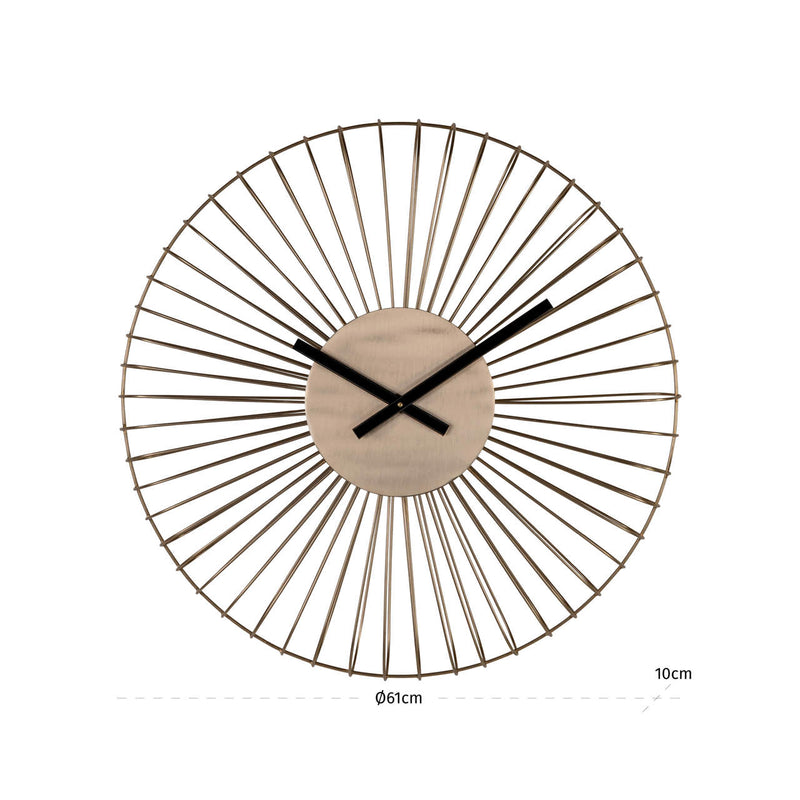 Wanduhr Wirle Gold von Richmond – edle Design-Uhr aus Eisen, Ø 61 cm
