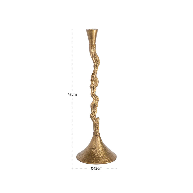 Kerzenhalter Mona in Brass Antique, 43 cm hoch, Aluminium