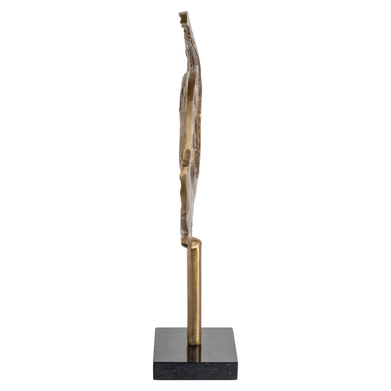 Dekoratives Objekt Swirl Brass Antique aus Aluminium & Granit, 46 cm