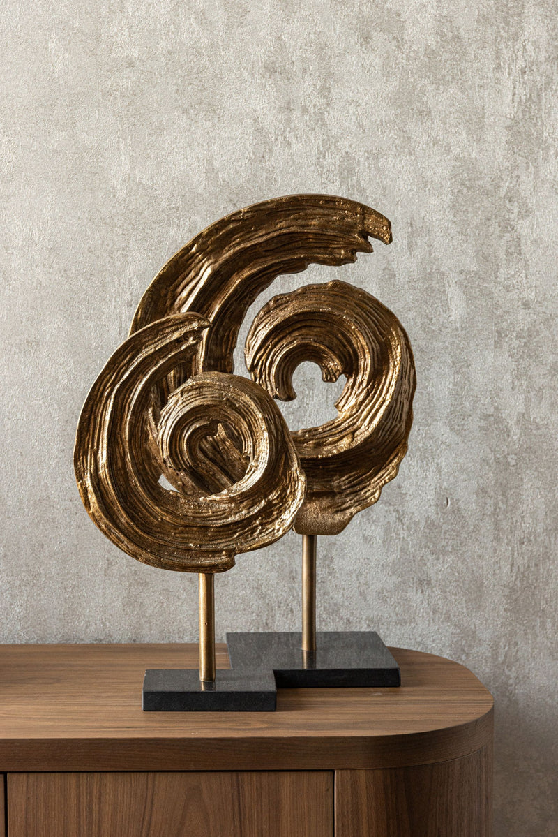 Richmond Dekoobjekt Swirl brass antique - Skulptur aus Aluminium &