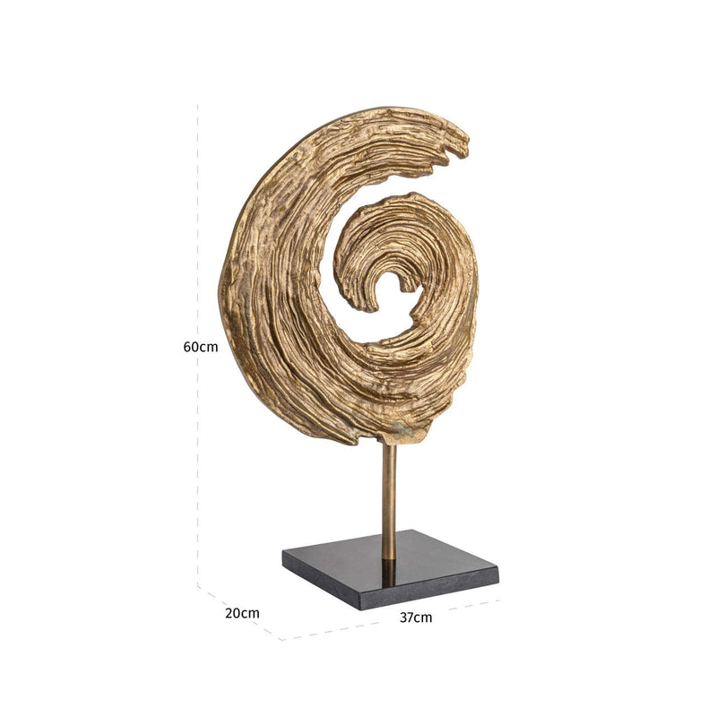 Richmond Dekoobjekt Swirl brass antique - Skulptur aus Aluminium &
