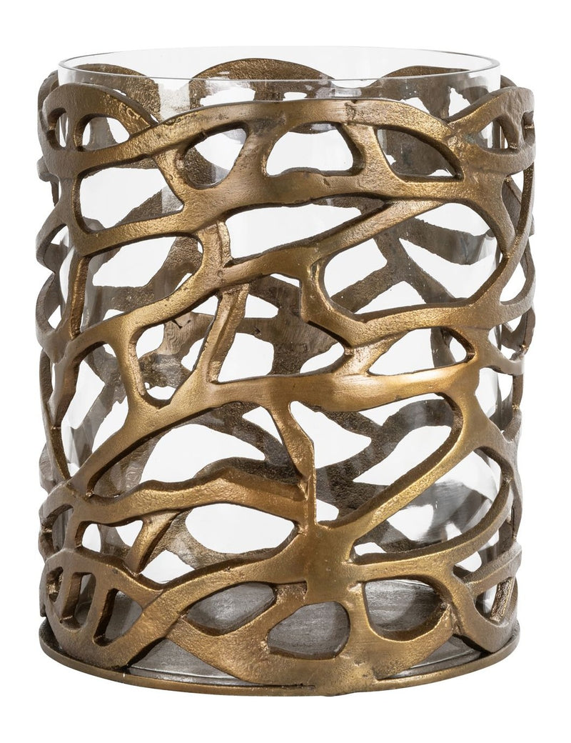 Windlicht Mase brass antique – Richmond Deko-Laterne aus Aluminium &