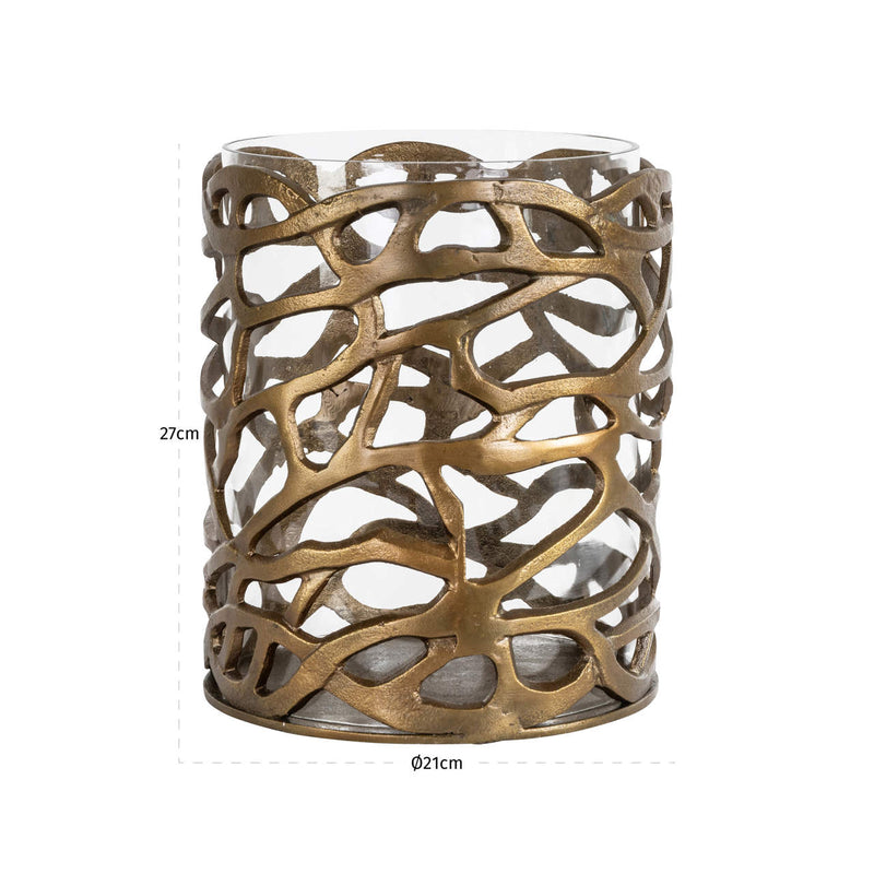 Windlicht Mase brass antique – Richmond Deko-Laterne aus Aluminium &