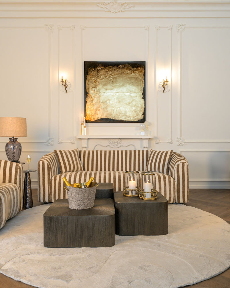 Windlicht Mile brass antique aus Aluminium & Glas, 26 cm hoch