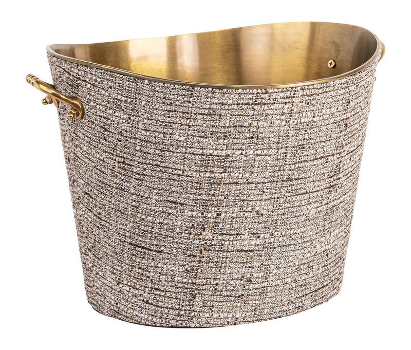 Richmond Weinkühler Brady beige – Flaschenkühler aus Stahl und Stoff