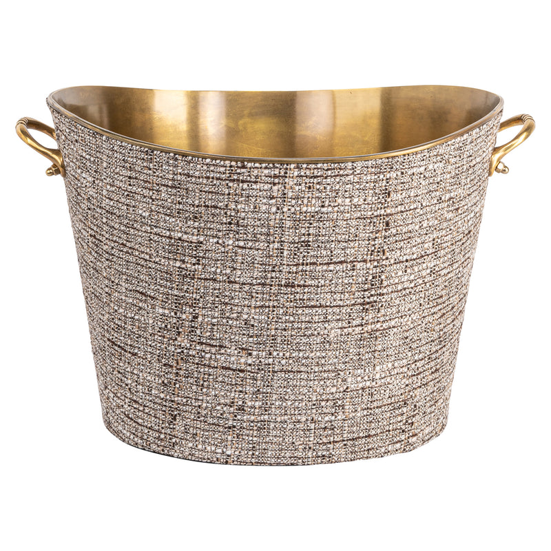 Richmond Weinkühler Brady beige – Flaschenkühler aus Stahl und Stoff